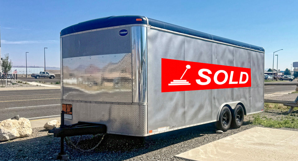 2016 United Enclosed Car Trailer SOLD at Stickshift Motors Cody, WY
